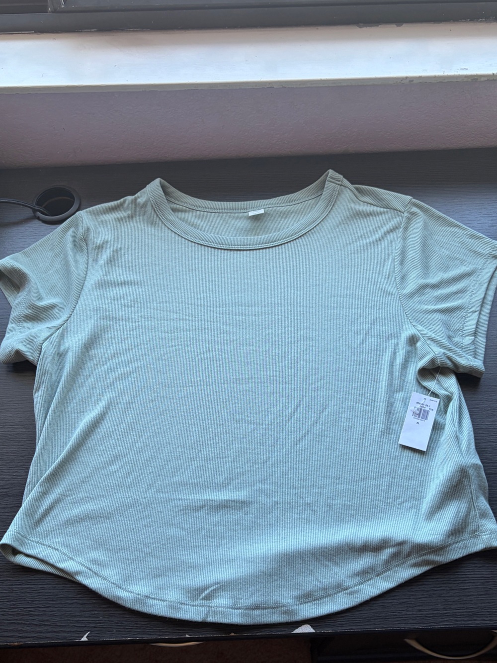 NWT Classic Short-Sleeve Crewneck Top in Light Sage